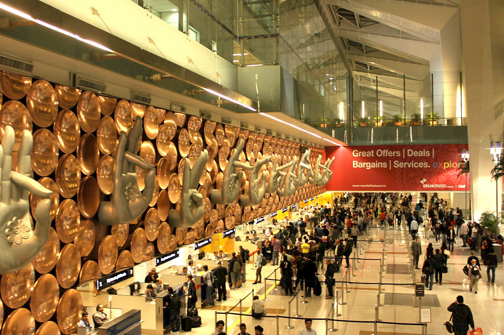 インドのデリーの国際空港