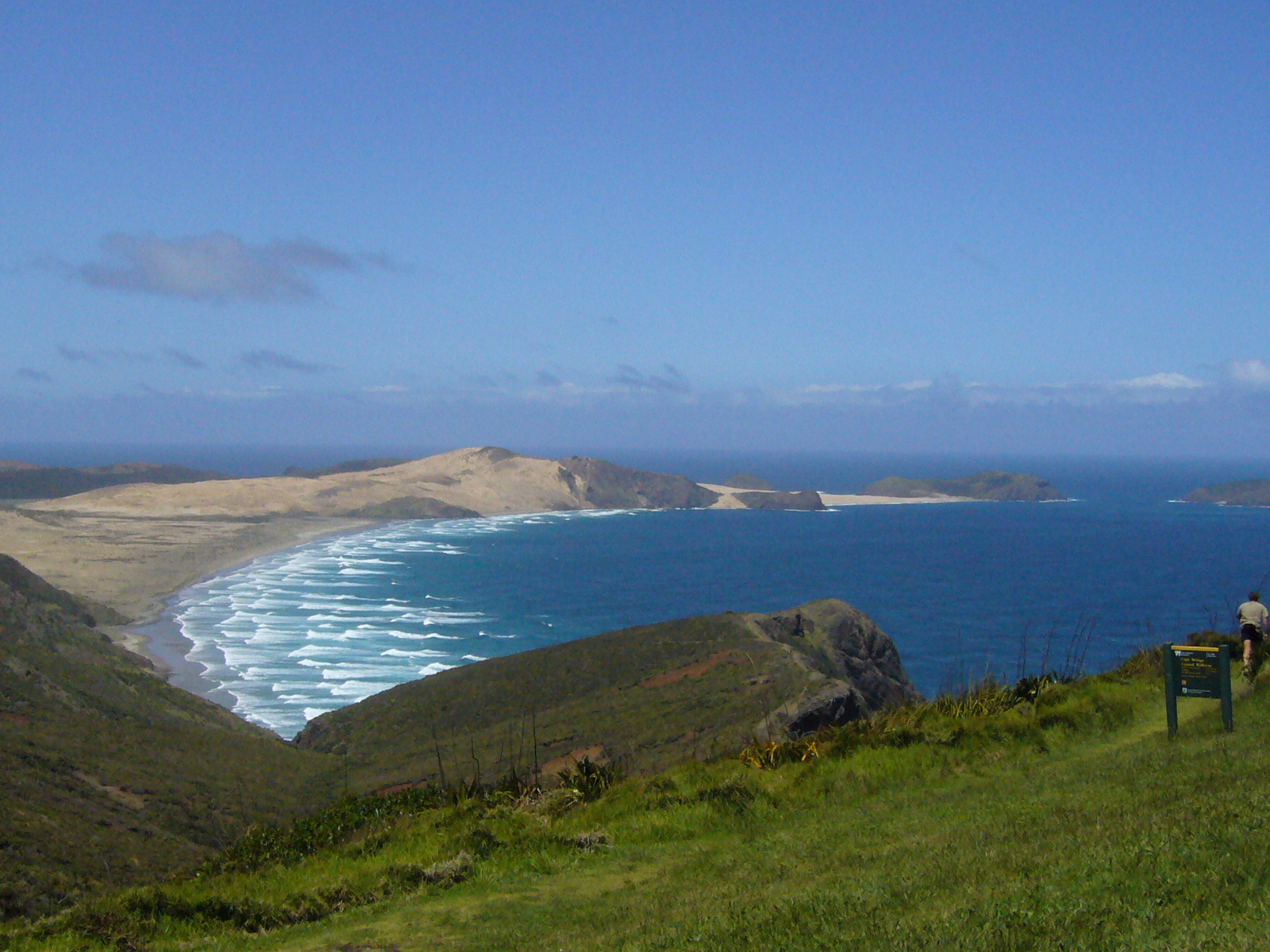 ニュージーランドの最北端にあるレインガ岬からの風景