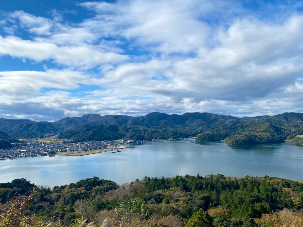 京都府京丹後のかぶと山の登山道からの景色