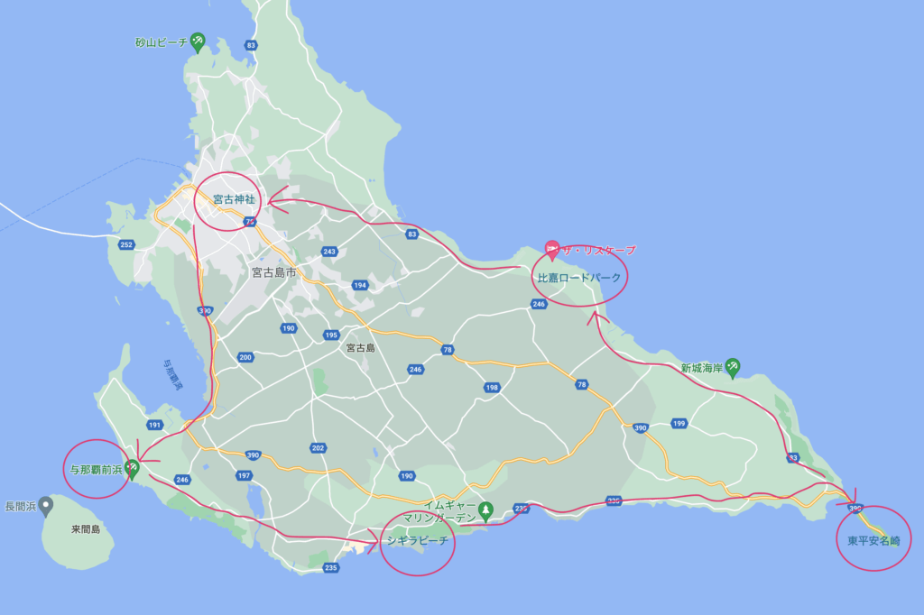 沖縄県宮古島：宮古島の地図