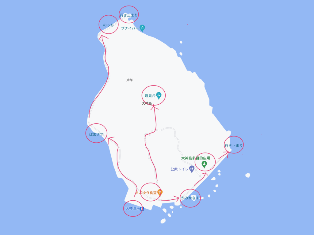 沖縄県宮古島：大神島の地図