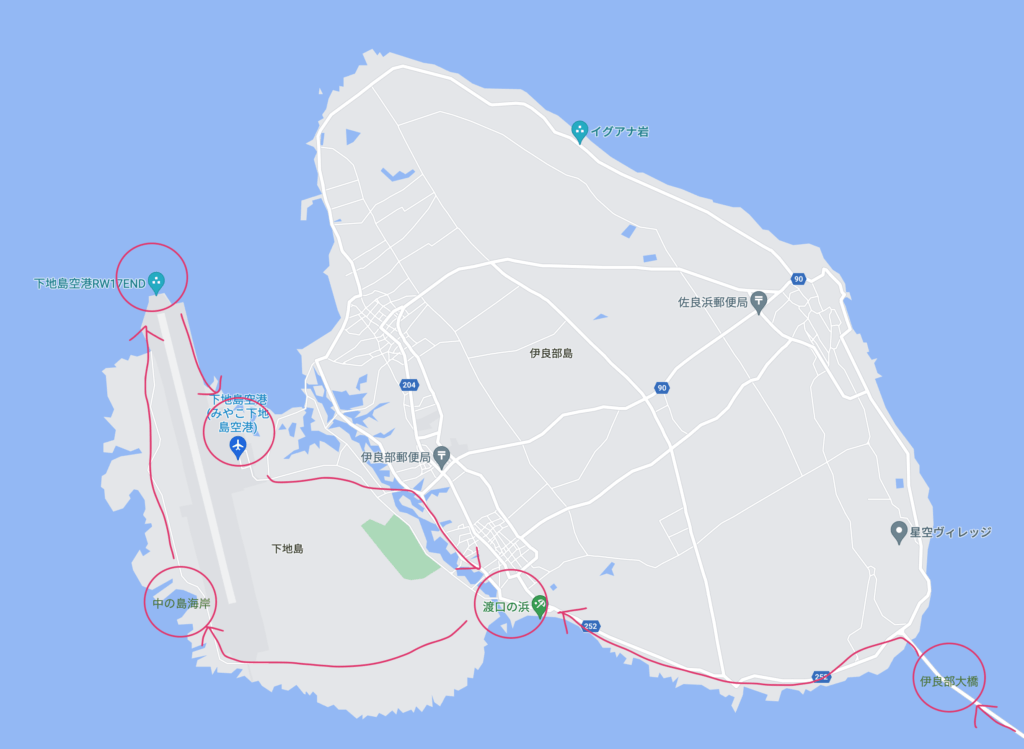 沖縄県宮古島：下地島・伊良部島の地図