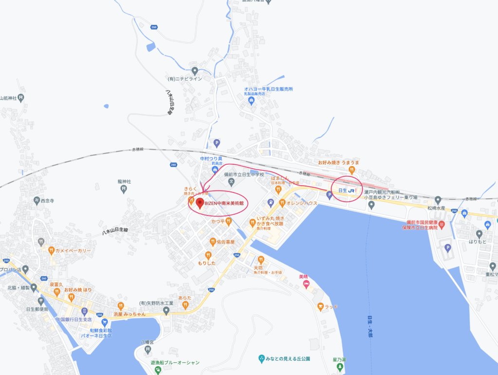 岡山県備前市：BIZEN中南米美術館の地図