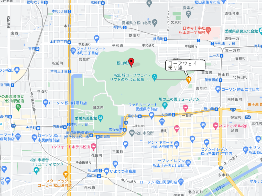 愛媛県松山市：松山所の地図