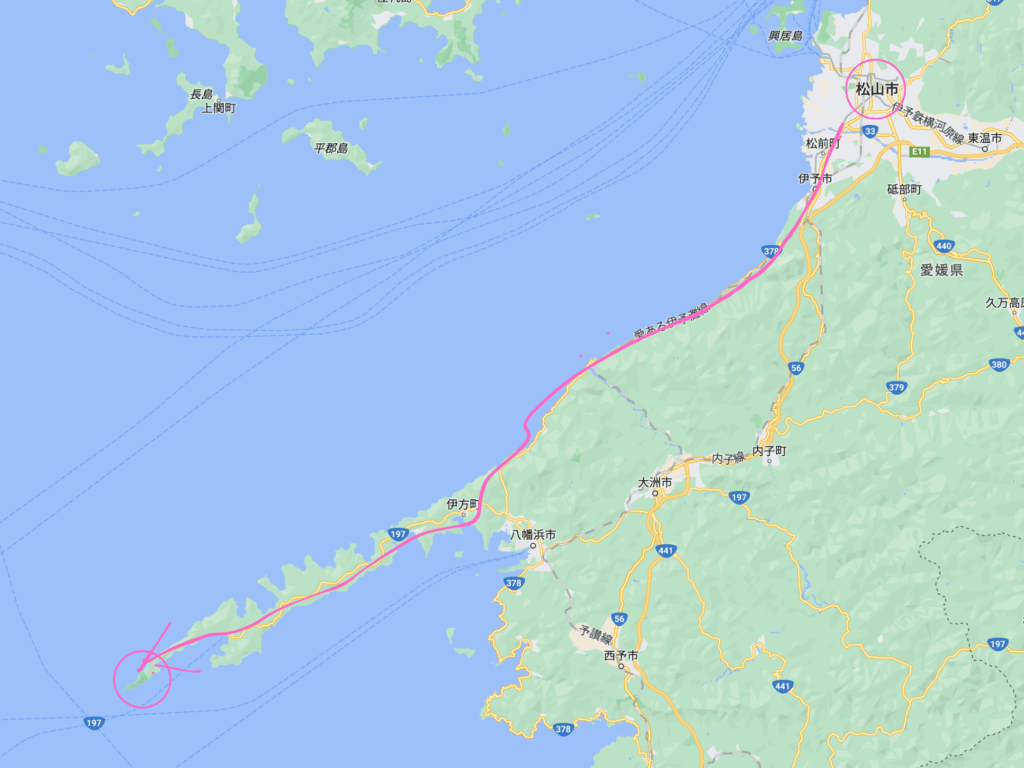愛媛県佐田岬：日本最西端マップ